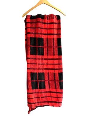 RED/BLACK BUFFALO CHECK PLAID THROW BLANKET
